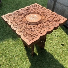 木彫りアンティーク花台