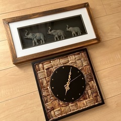 時計&壁掛けフレーム(象)