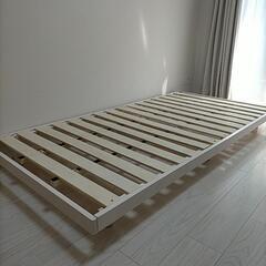 購入者様決定済シングルベッドフレーム 白 木製 高さ調節可能