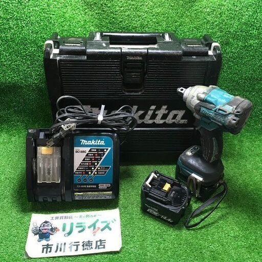 マキタ TW284D インパクトレンチ 14.4V バッテリー2個付き【市川行徳店】【店頭取引限定】【中古】管理番号：ITTKQCBHT396