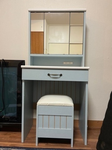 希少　カリモク　日本板ガラス　ドレッサー　化粧台　婚礼家具　レトロ　昭和　鏡台 希少 カリモク 日本板ガラス ドレッサー 化粧台 婚礼家具 レトロ 昭和