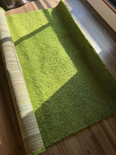 イケア IKEA ラグ ハムペン Hampen ブライトグリーン 160×230cm