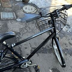 27インチ キャプテンスタッグ 自転車 6段切り替え ブラック カゴ付き ライト付き 鍵付き シティサイクル ママチャリ CAPTAIN STAG  札幌市白石区 白石店 
