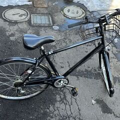 27インチ キャプテンスタッグ 自転車 6段切り替え ブラック カゴ付き ライト付き 鍵付き シティサイクル ママチャリ CAPTAIN STAG  札幌市白石区 白石店 