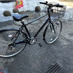 27インチ キャプテンスタッグ 自転車 6段切り替え ブラック カゴ付き ライト付き 鍵付き シティサイクル ママチャリ CAPTAIN STAG  札幌市白石区 白石店 