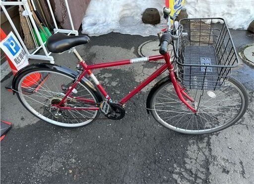 【引き取り限定】ママチャリ 26インチ ワインレッド LEDライト ママチャリ(自転車)ワインレッド色 引き取り限定】ママチャリ 26インチ