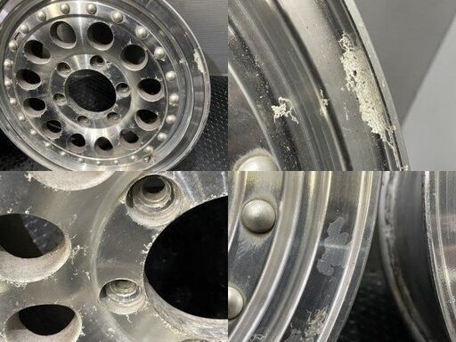 社外ホイール 15インチ 4本 8.5J6HPCD139.7約-33 深リム レンコンディッシュ　(VHM653MS)クレジットカード QRコード決済可能 社外ホイール 15インチ 4本 6.5J6HPCD139.7+30 レンコンディッシュ