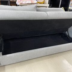 ジモティ来店特価!!! 2人掛けソファー 跳ね上げ収納付き グレー J-0315