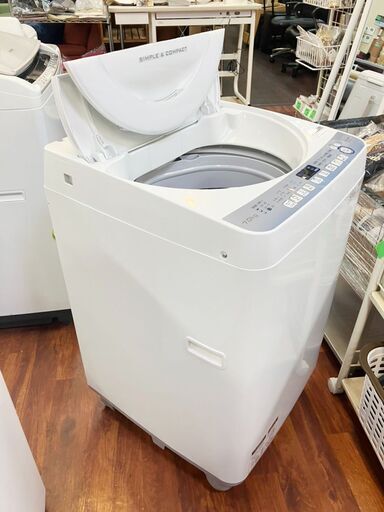 SHARP 全自動洗濯機 7kg 2019年製 ES-T711-W 風乾燥付き ☆SHARP☆全自動洗濯機 ES-T711 2019年