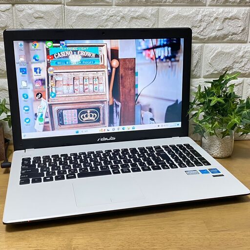 o㉘【全国配達可能】　ASUS　Windows11　人気のホワイト　Celeron メモリ4GB　HDD500GB 15.6インチ　DVDドライブ　webカメラ搭載  初期設定済ですぐに使える♪