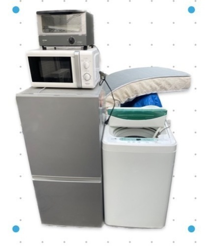 5点セット　冷蔵庫　洗濯機　レンジ　トースター