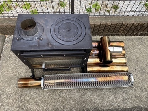 中古品】新保製作所 薪ストーブ、煙突ほか
