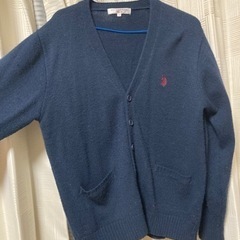 U.S.POLO ASSN メンズL カーディガン　紺色