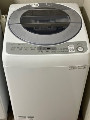 送料・設置込み　洗濯機　8kg SHARP 2019年
