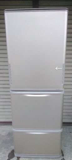 シャープ 3ドア冷凍冷蔵庫 SJ-W352B-N 350L 16年製 シャンパン 配送無料