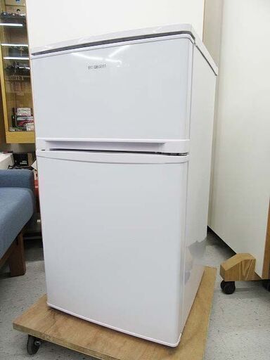 B【恵庭】アイリスオーヤマ 81L ノンフロン冷凍冷蔵庫 2020年製 AF81-W 2ドア 中古品 paypay支払いOK!