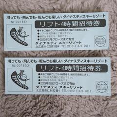 北広島ダイナスティスキーリフト4時間券２枚セット！