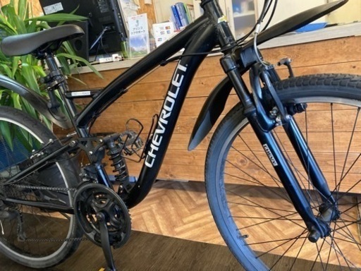 CHEVROLET】サスペンション付き 3×6速 26インチマウンテンバイク ブラック