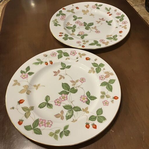 WEDGEWOOD ワイルドストロベリー 27cm 大皿 プレート 2枚セット ウェッジウッド 英国製●E023A161