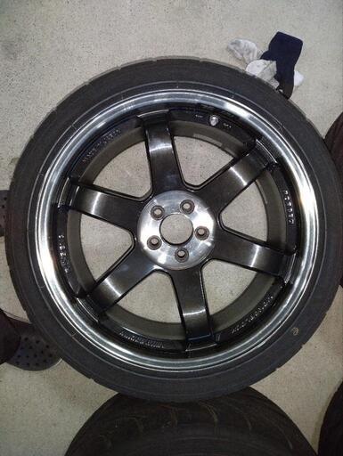 TE37SL １８インチ 9.5J ＋45 pcd100 5穴 4本 タイヤ付 BRZ ZN6 ZC6 ZD8 ZN8 86 GR86
