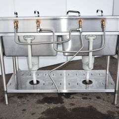 ヤ取終了3/30】≪y585≫美品 マルゼン 業務用 ステンレス 2槽