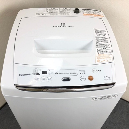 東芝　全自動洗濯機　AW-42ML  4.2kg 節水　学生や単身者向け