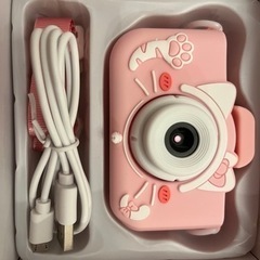 新品✨キッズカメラ　子ども用カメラ　自撮り　ピンク　猫　かわいい...