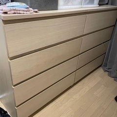 IKEA イケア　MALM マルム　4段チェスト　木目調