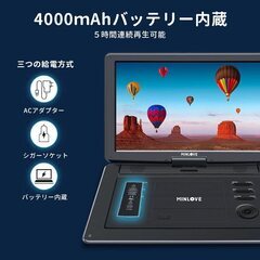 MINLOVE ポータブルDVDプレーヤー 17.9型 15.6インチ 液晶 5時間連続