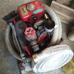 値下げしました)消防 真空ポンプ 25mmホース 筒先付き