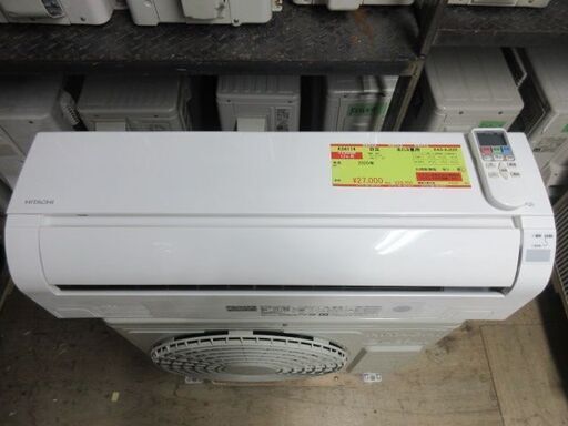 K04114　日立　中古エアコン　主に6畳用　冷房能力　2.2KW ／ 暖房能力　2.2KW