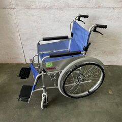アルミ製 車椅子 自走式 介護用 ブルー ①