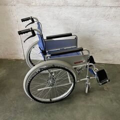 アルミ製 車椅子 自走式 介護用 ブルー ①