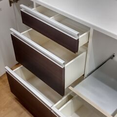 ☆ジモティ割あり☆ 食器棚 茶 W120×D54×H200 クリーニング済み SJ1697
