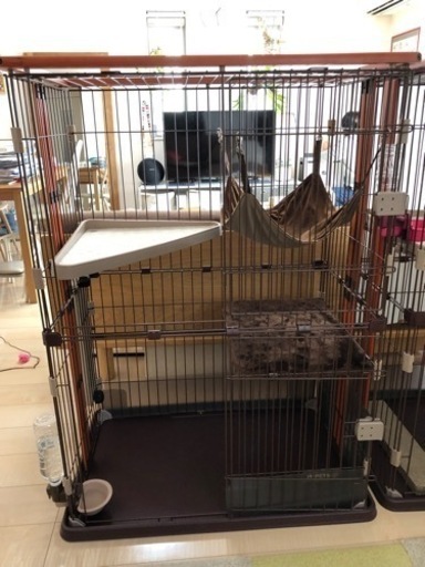 ボンビアルコン (Bonbi) 2段タイプ　追加オプション付き　猫ゲージ　ゲージ　ペットゲージ　キャットゲージ