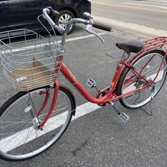 自転車 通学用 26インチ 6段変速 自動点灯 アルミ 鍵付き ...