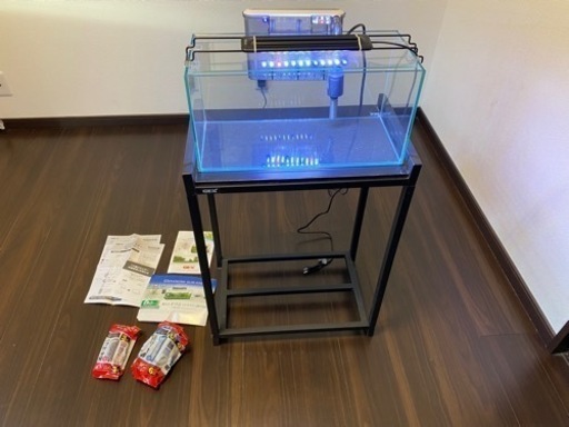 あーるさん　ガラス水槽 水槽台セット ガラス水槽120-高さ36-奥行45、水槽台、棚セット