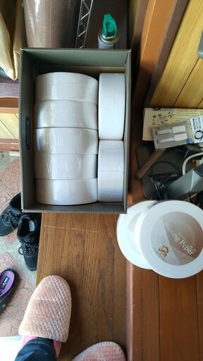 ワックス用　脱毛シート１巻き　+　使い捨てショーツ　+　付箋布ベッドシート１巻き