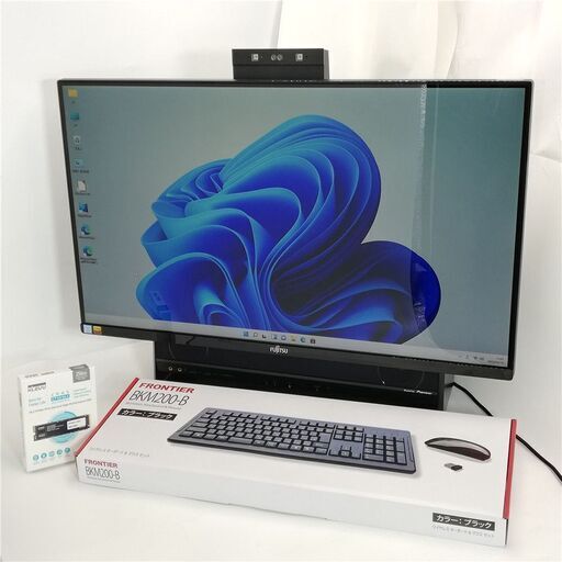 送料無料 新品SSD テレビ観賞 一体型パソコン 27型ワイド 富士通 FH90/B2 中古美品 Core i7-7700HQ 16GB HDD-3TB BD 無線 Windows11 Office