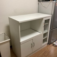 【中古】レンジ台コンセント付き食器棚
