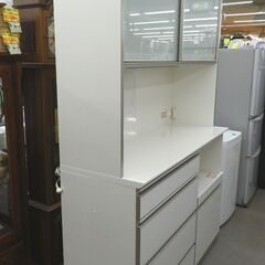 お値下げ！AYANO キッチンボード 白エナメル 幅140㎝ 綾野製作所 ソフトクロージング レンジボード 食器棚 ホワイト　西岡店