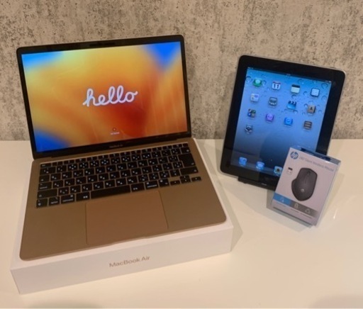 【MacBook Air M1】8GB/256GB 13.3インチ ゴールド美品　初代iPad（wifiモデル）おまけ付