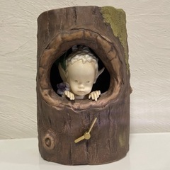 与　勇輝「森の妖精」陶器製 与 勇輝「森の妖精」陶器製 掛け時計