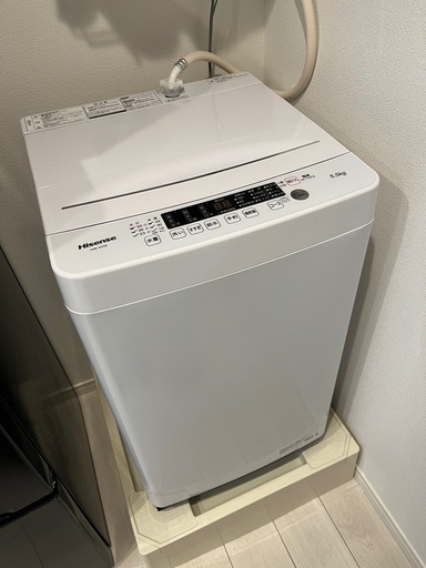 ハイセンス 全自動 洗濯機 5.5kg ホワイト HW-K55E 最短10分洗濯 真下