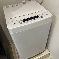 ハイセンス 全自動 洗濯機 5.5kg ホワイト HW-K55E 最短10分洗濯 真下  