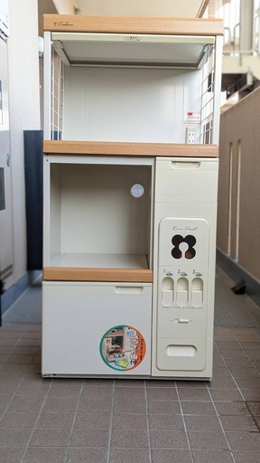 米びつ付レンジ台　キッチン収納庫