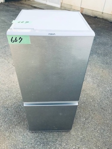 ✨2018年製✨ 667番 AQUA✨冷凍冷蔵庫✨AQR-13G(S)‼️