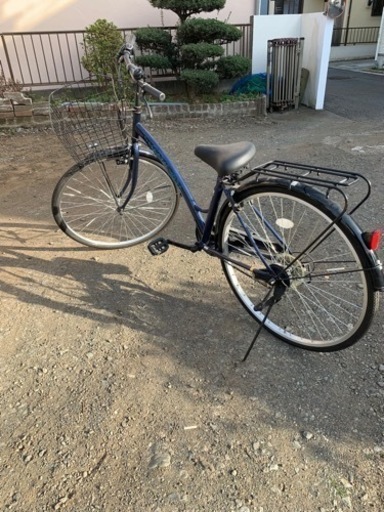 お話し中　神奈川県内お届け自転車27インチブルー系変速6段階ギア