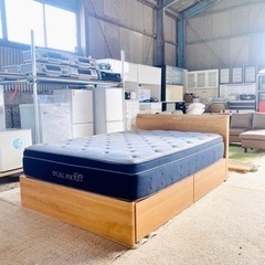 減安‼️ニトリダッブルベッド幅:140cm✅引き出しとコンセント付き「大阪、神戸、岡山配達設置可能」姫路市配達設置無料🚛🚛🚛