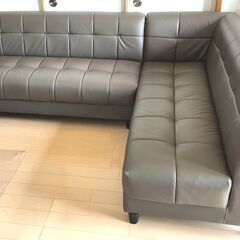 【美品】ニトリ　合成皮革　ソファー（L字）